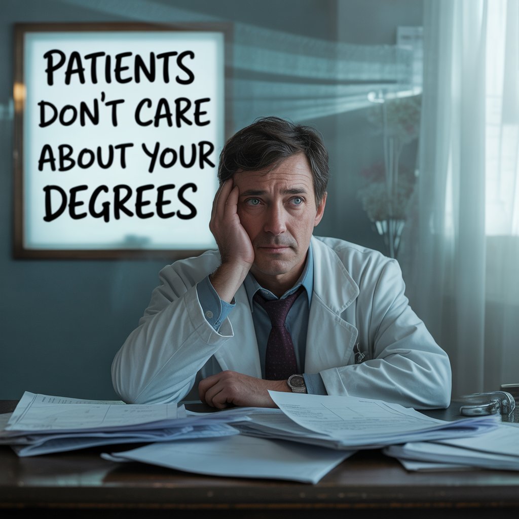 patients don't care about Your Degrees